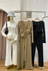 Autumn Long Sleeve Ribbed Top With Pant Set